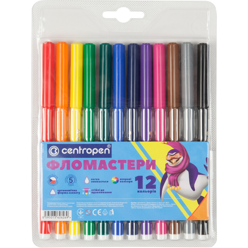 Фломастери CENTROPEN 7790/12 ТП, набір 12 шт.